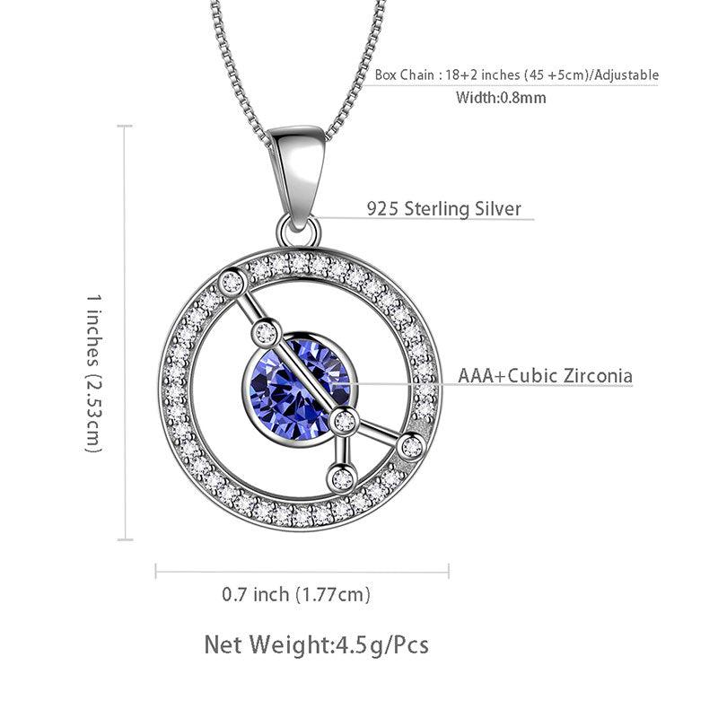 Tokyo Mart Zodiac Cancer Necklace Tanzanite Birthstone Pendant Jewelry Women Girls Birthday Gift