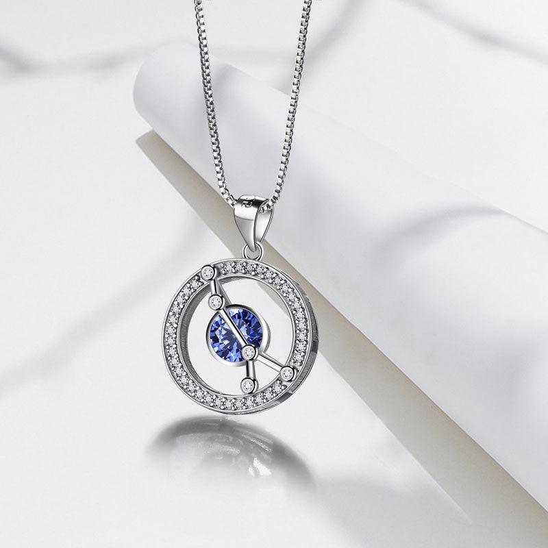 Tokyo Mart Zodiac Cancer Necklace Tanzanite Birthstone Pendant Jewelry Women Girls Birthday Gift