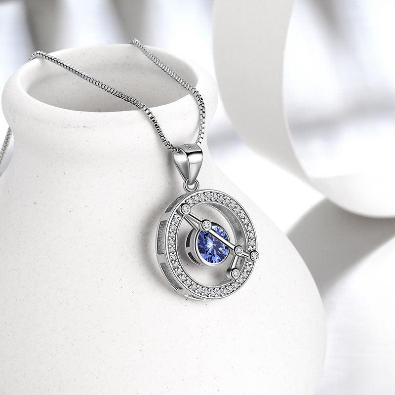 Tokyo Mart Zodiac Cancer Necklace Tanzanite Birthstone Pendant Jewelry Women Girls Birthday Gift