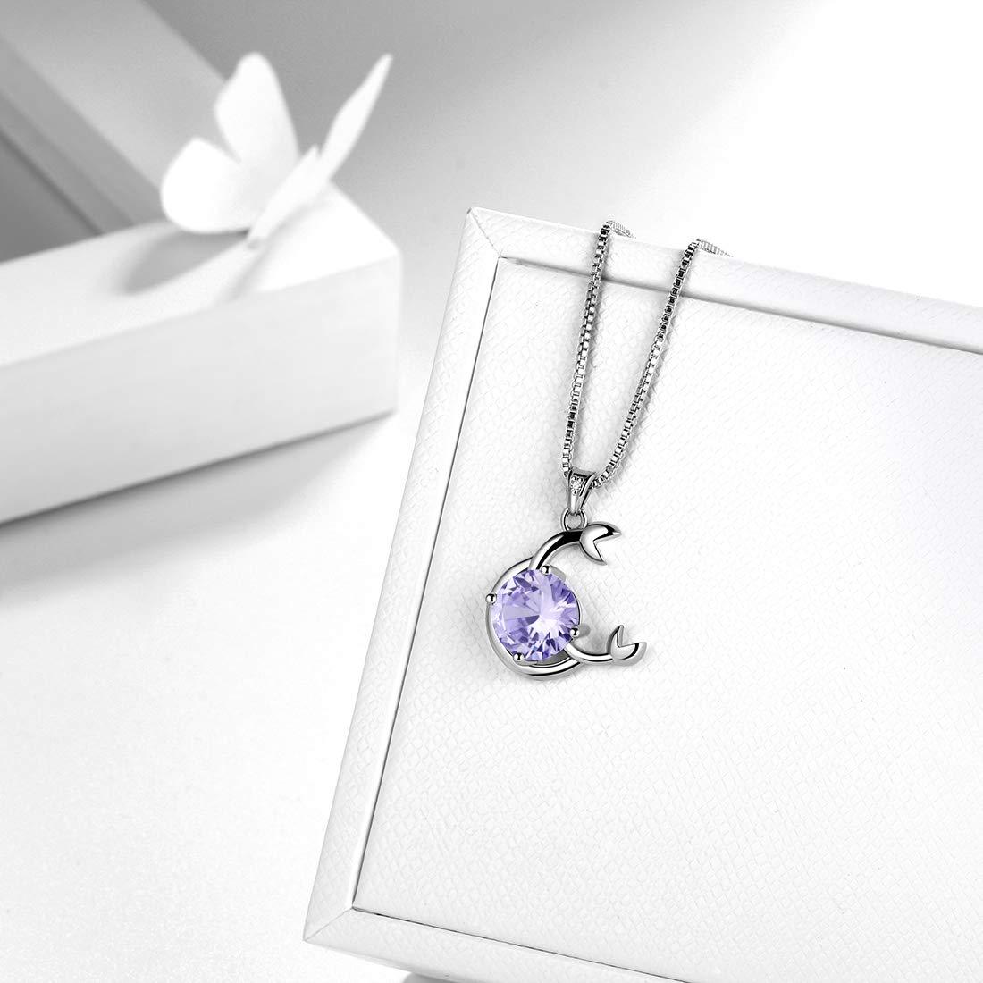 Tokyo Mart Zodiac Cancer Necklace June Birthstone Pendant Women Girls Jewelry Birthday Gift Women Girls Jewelry Birthday Gift