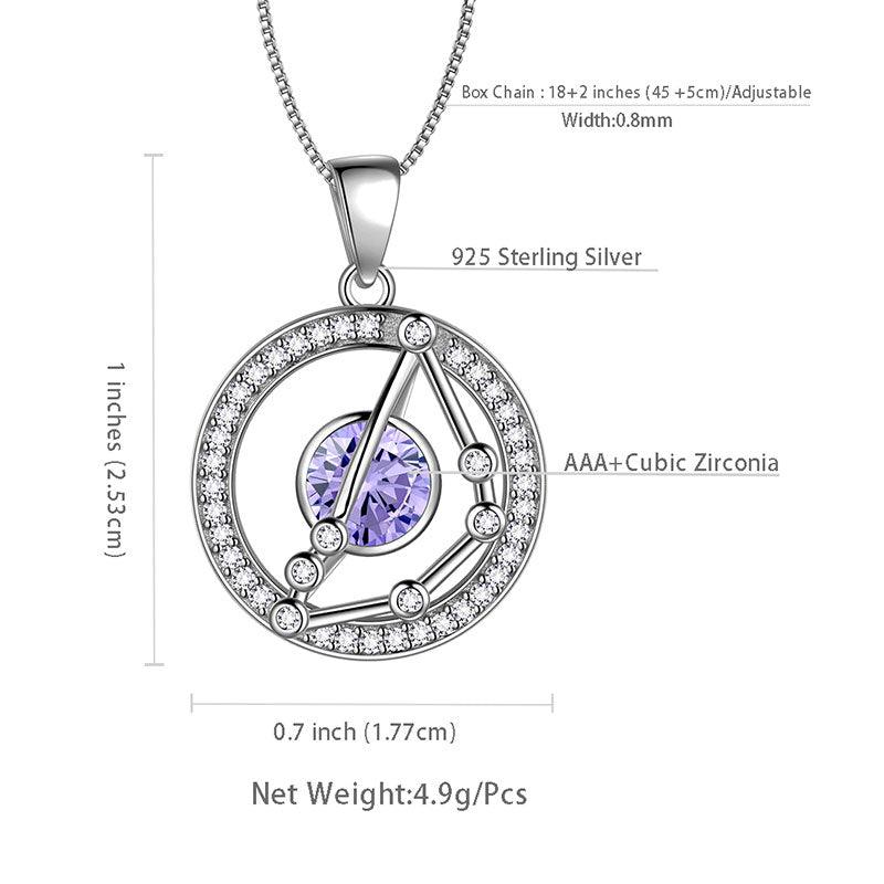 Tokyo Mart Halskette mit Sternzeichen Steinbock, Alexandrit-Geburtsstein-Anhänger, Schmuck, Geschenk für Frauen und Mädchen