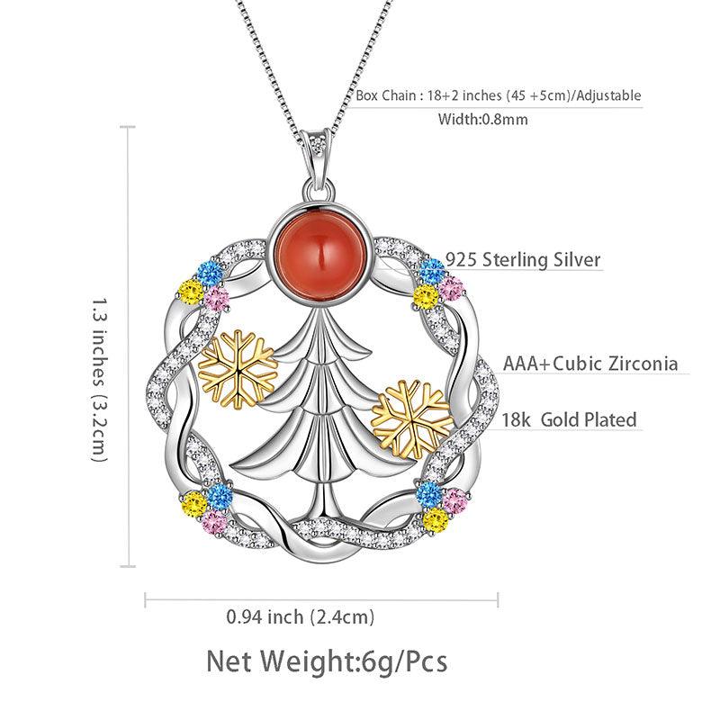 Tokyo Mart Christmas Tree Necklaces Pendant Jewelry Women Girls Christmas Gift Sterling Silver