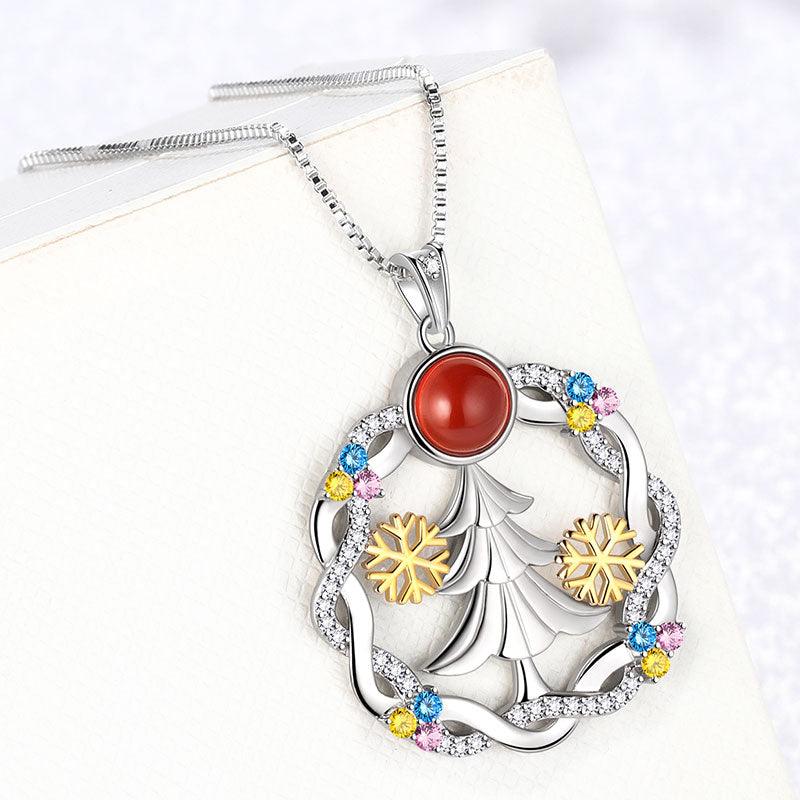 Tokyo Mart Christmas Tree Necklaces Pendant Jewelry Women Girls Christmas Gift Sterling Silver