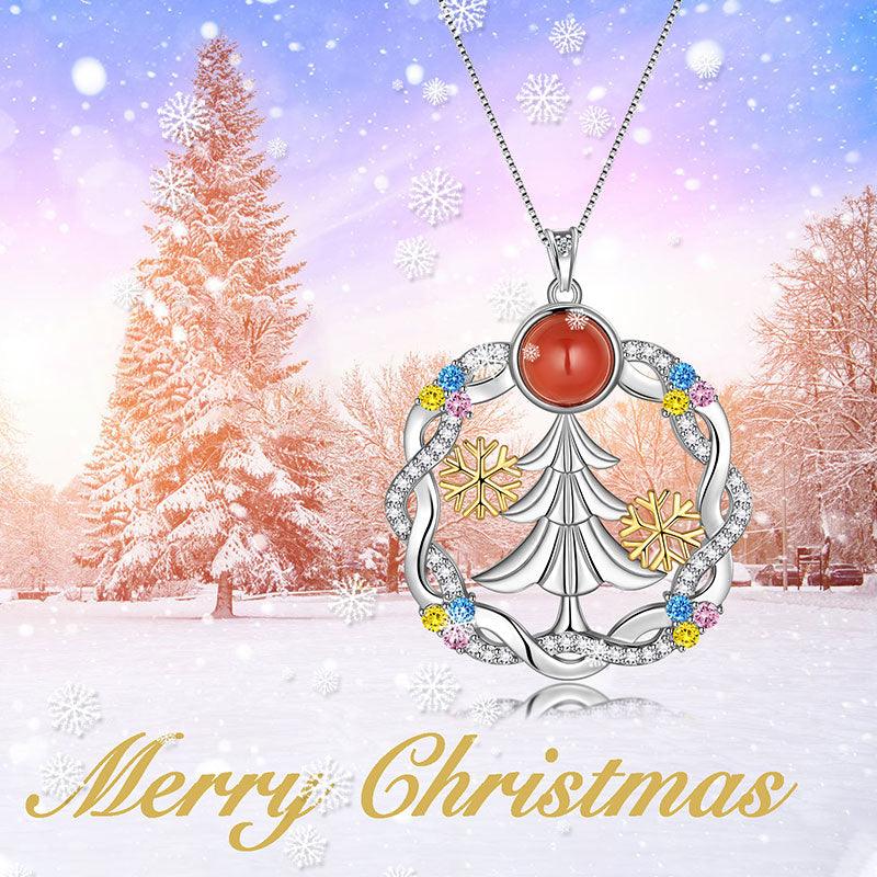 Tokyo Mart Christmas Tree Necklaces Pendant Jewelry Women Girls Christmas Gift Sterling Silver