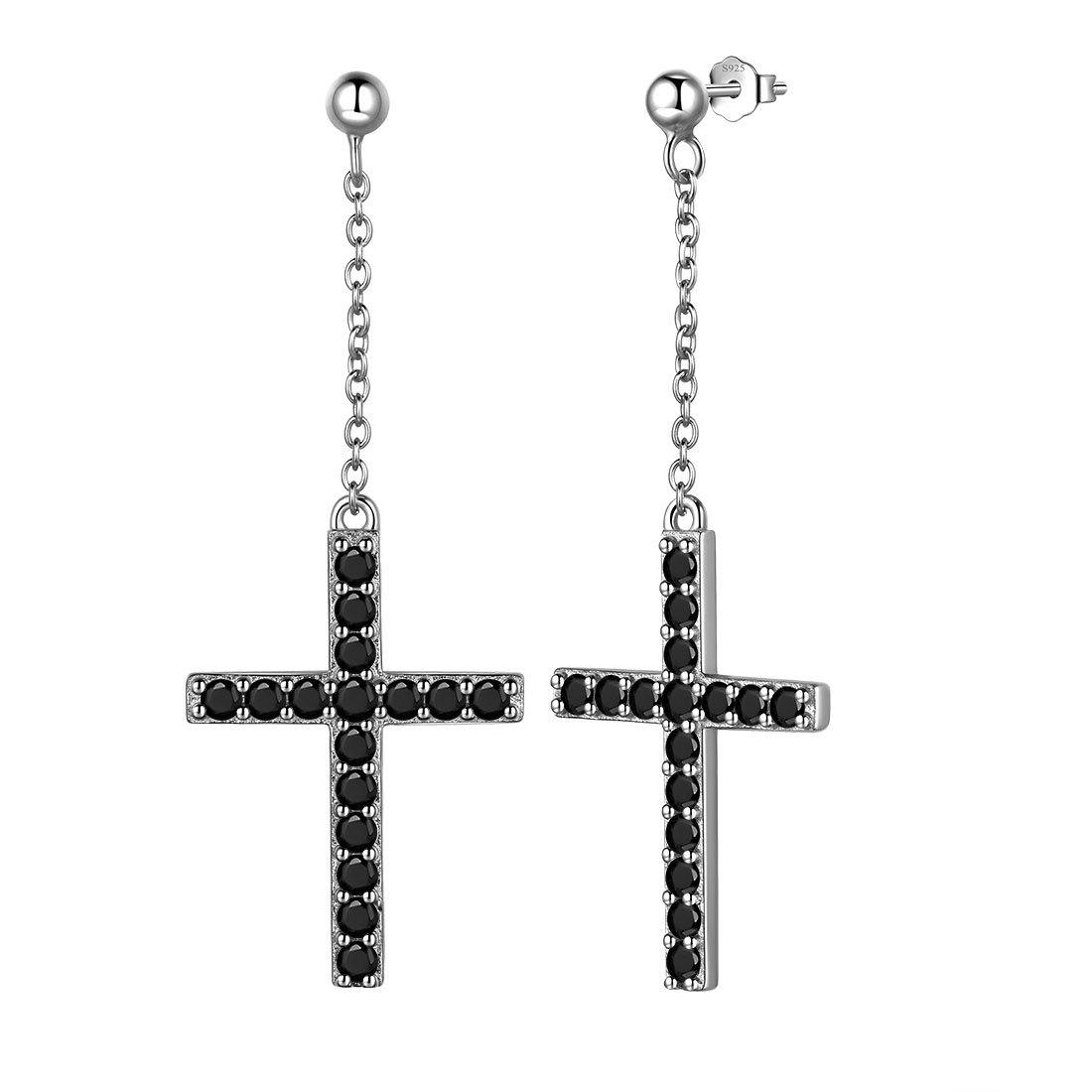 Tokyo Mart Klassische Kreuz-Ohrhänger Damen Herren Schmuck Sterling Silber