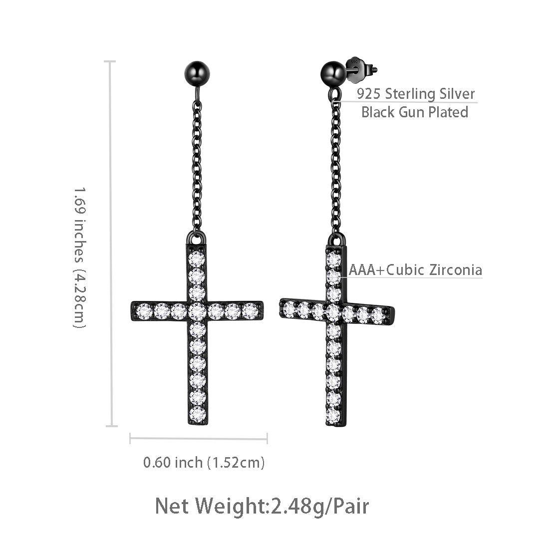 Tokyo Mart Klassische Kreuz-Ohrhänger Damen Herren Schmuck Sterling Silber