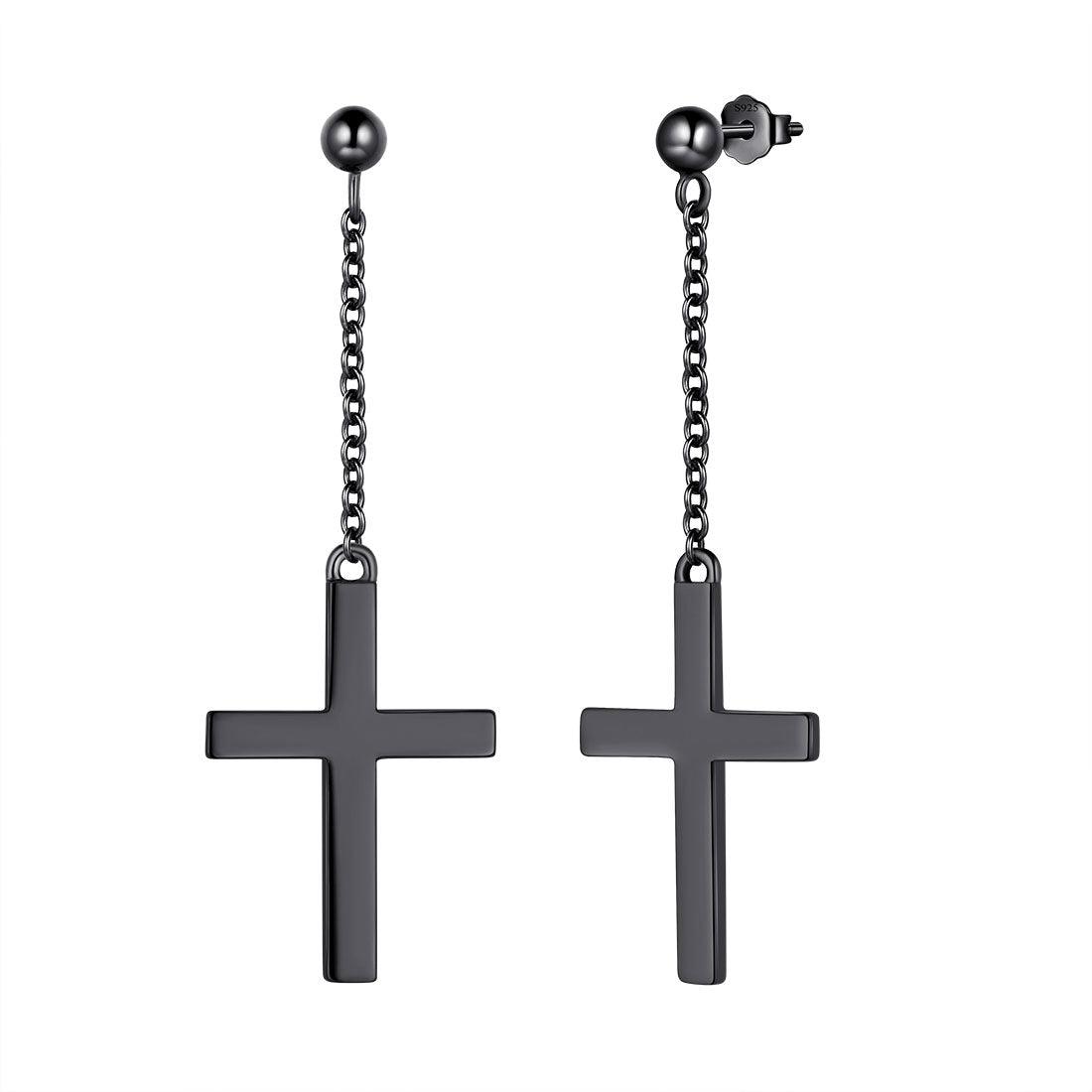 Tokyo Mart Klassische Kreuz-Ohrhänger Damen Herren Schmuck Sterling Silber