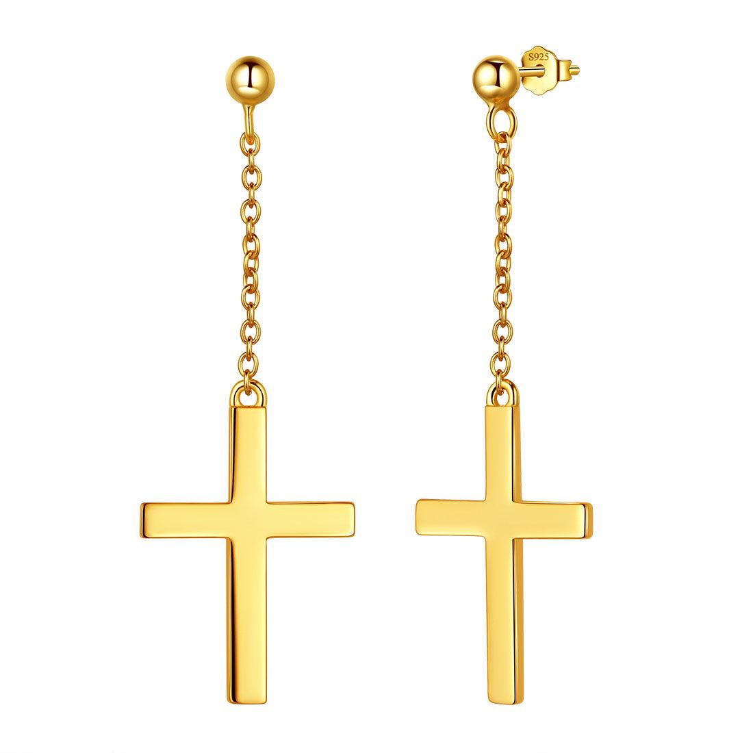 Tokyo Mart Klassische Kreuz-Ohrhänger Damen Herren Schmuck Sterling Silber