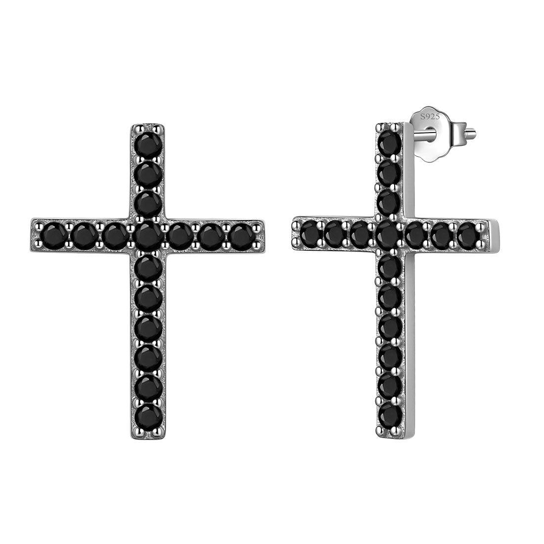 Tokyo Mart Klassische Kreuz-Ohrstecker Damen Herren Schmuck Sterling Silber