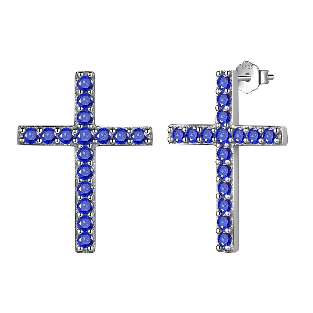 Tokyo Mart Klassische Kreuz-Ohrstecker Damen Herren Schmuck Sterling Silber