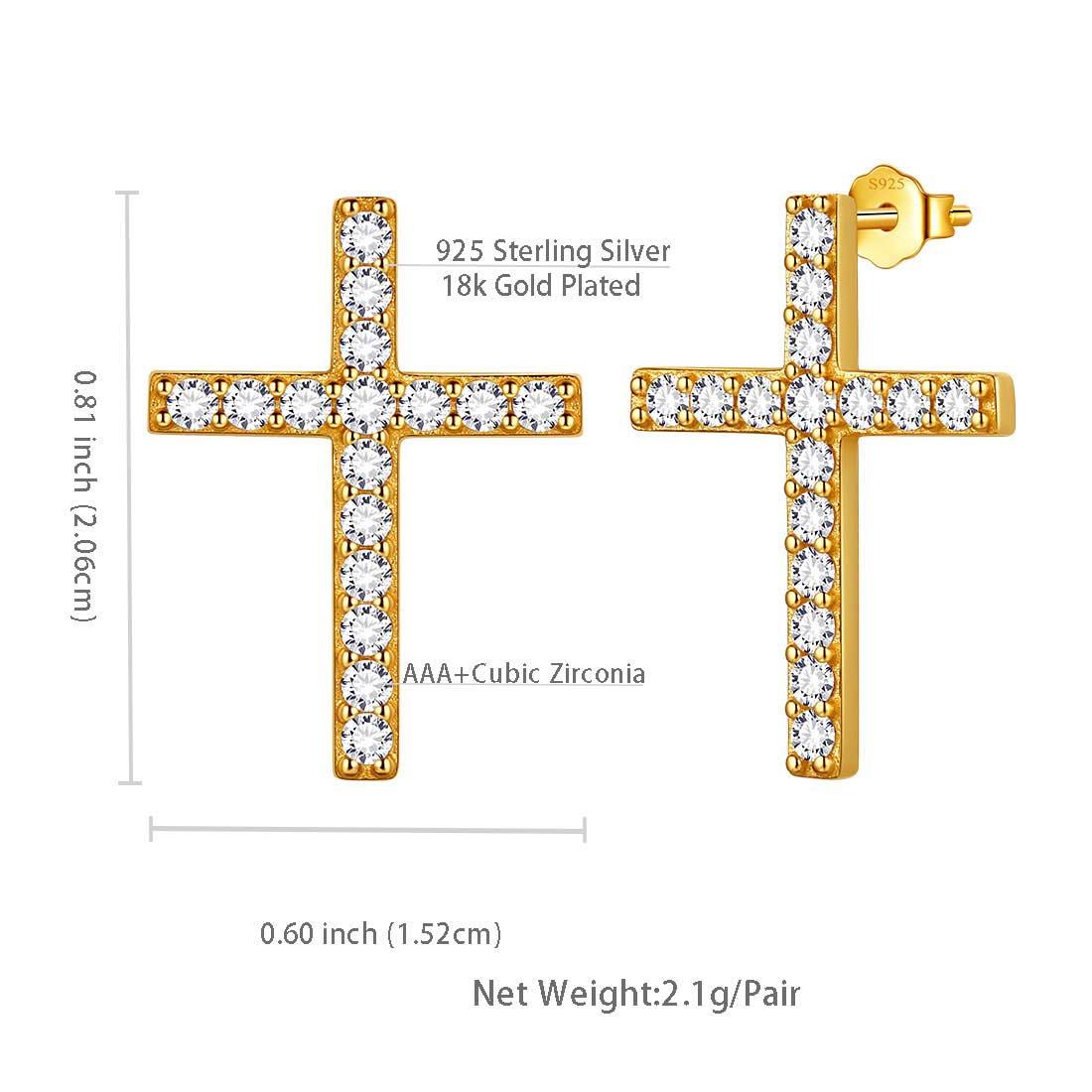 Tokyo Mart Klassische Kreuz-Ohrstecker Damen Herren Schmuck Sterling Silber