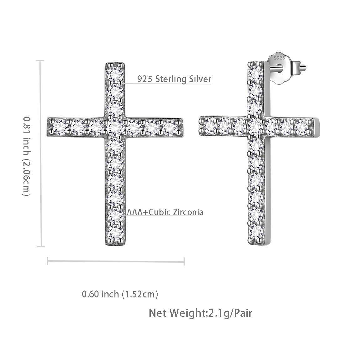 Tokyo Mart Klassische Kreuz-Ohrstecker Damen Herren Schmuck Sterling Silber