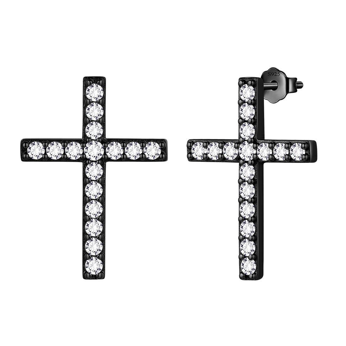 Tokyo Mart Klassische Kreuz-Ohrstecker Damen Herren Schmuck Sterling Silber