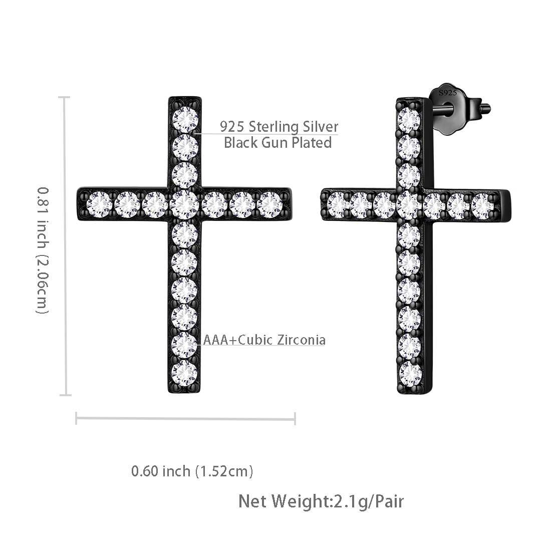 Tokyo Mart Klassische Kreuz-Ohrstecker Damen Herren Schmuck Sterling Silber