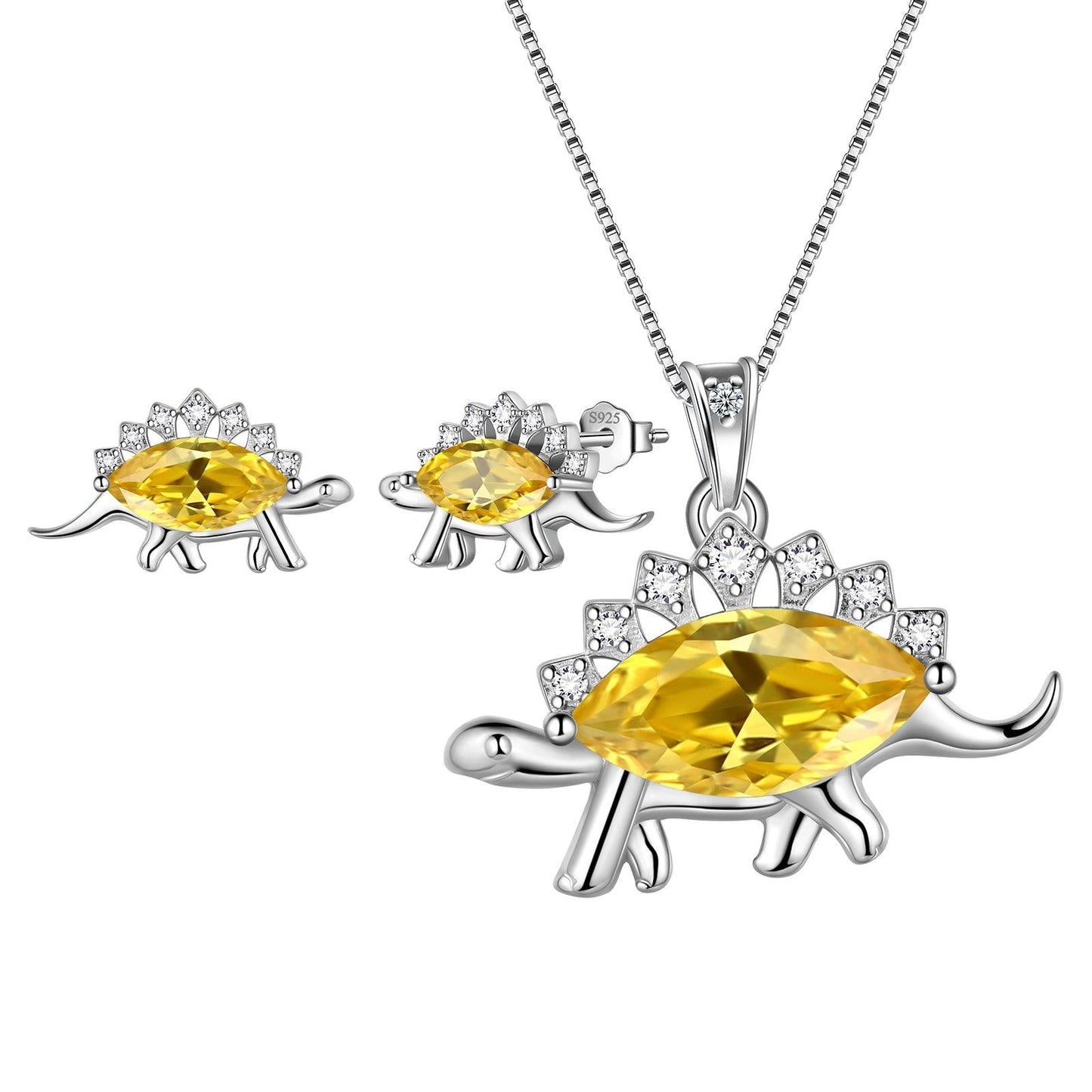 Tokyo Mart Stegosaurus Dinosaurier Schmuck-Set Ohrringe Halskette Frauen Mädchen Schmuck Geschenk