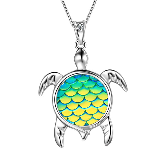 Tokyo Mart Turtle Pendant Charm Necklace Gradient Green Women Girls Jewelry Birthday Gift