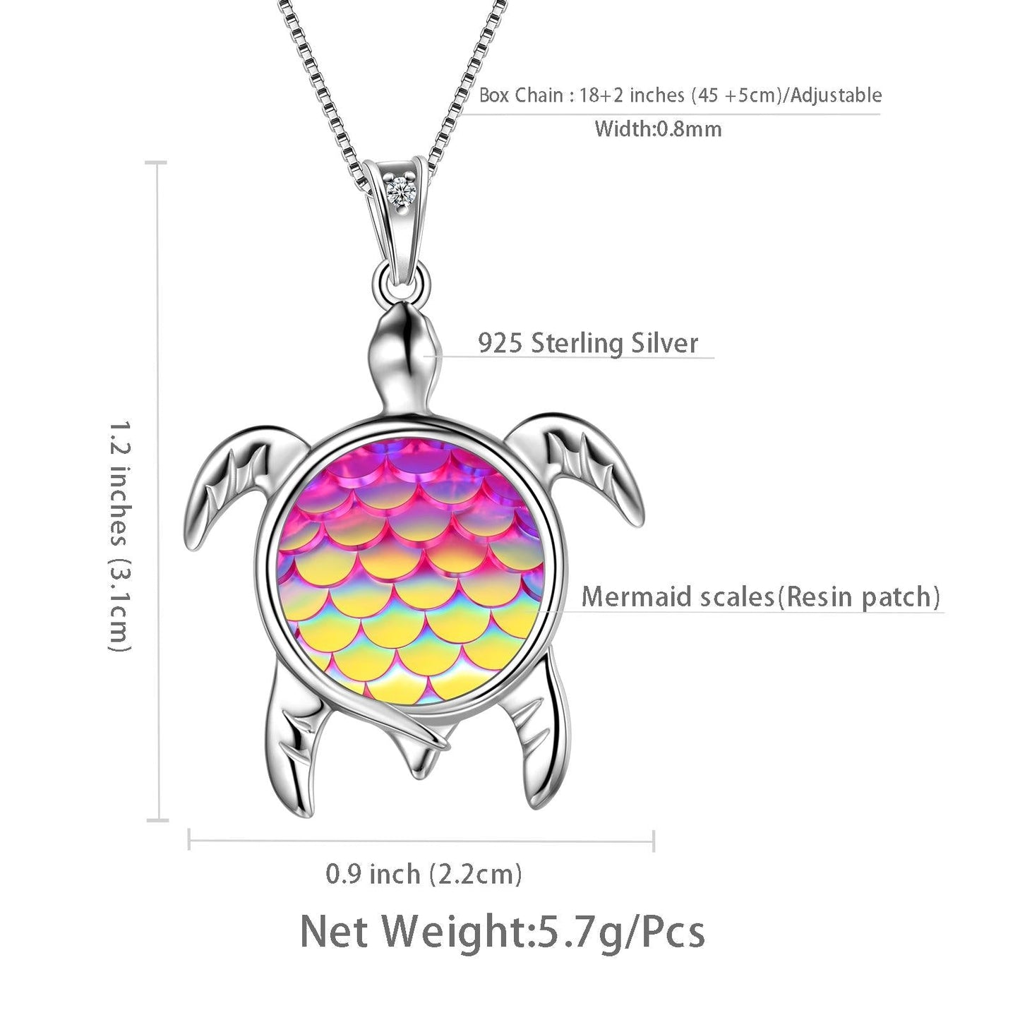 Tokyo Mart Halskette mit Schildkröten-Anhänger, Farbverlauf, Rosa, für Damen und Mädchen, Schmuck, Geburtstagsgeschenk