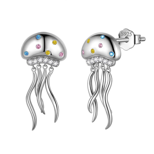 Tokyo Mart Cute Jellyfish Drop Dangle Earrings Jewelry Women Girls Birthday Gift 925 Sterling Silver