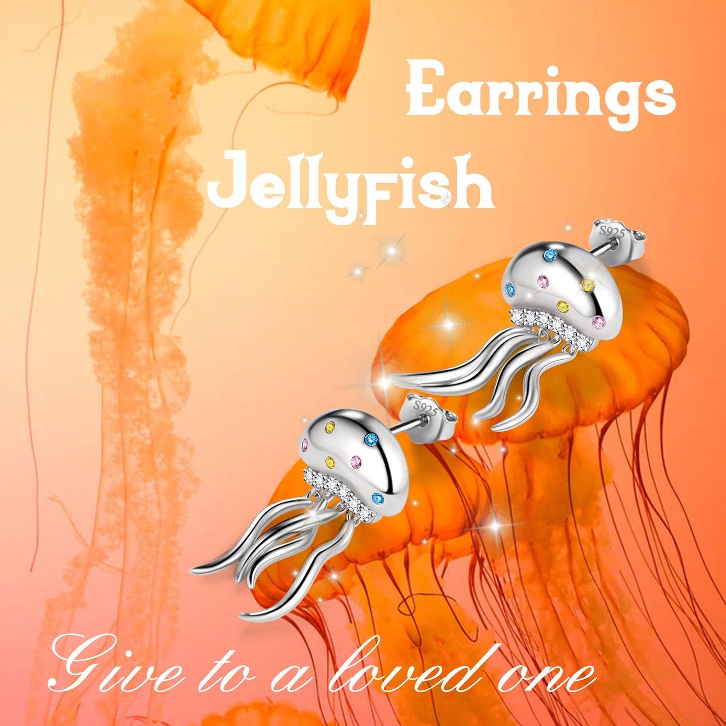 Tokyo Mart Cute Jellyfish Drop Dangle Earrings Jewelry Women Girls Birthday Gift 925 Sterling Silver