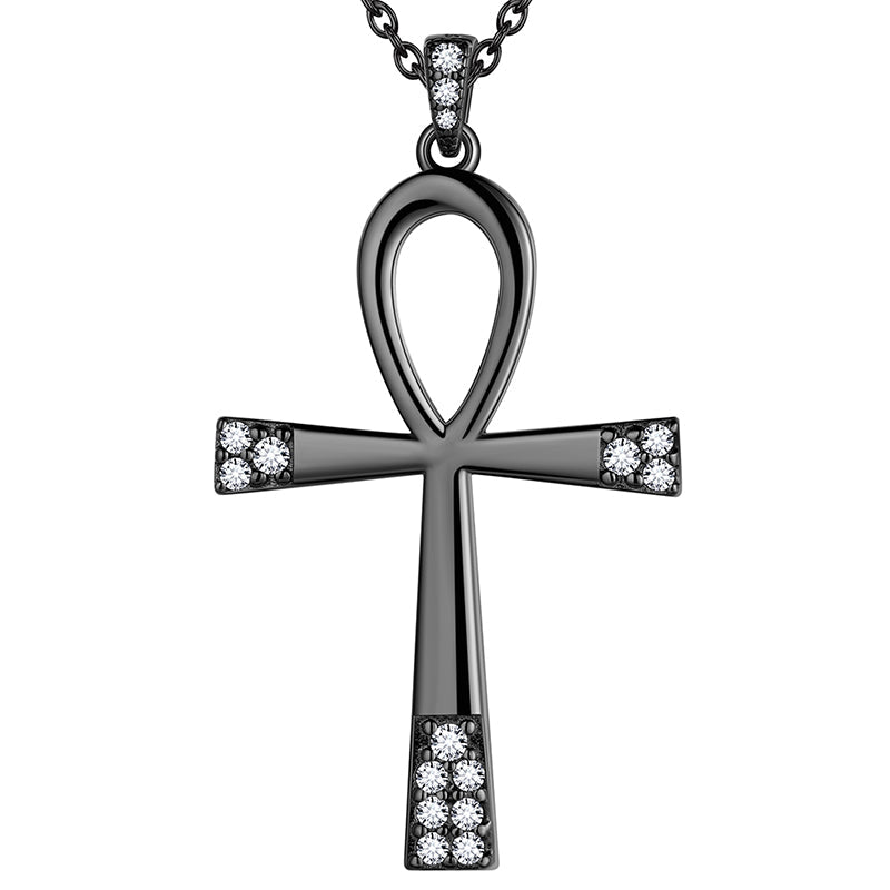 Tokyo Mart Egyptian Ankh Cross Necklace Pendant Men Womens Jewelry 925 Sterling Silver