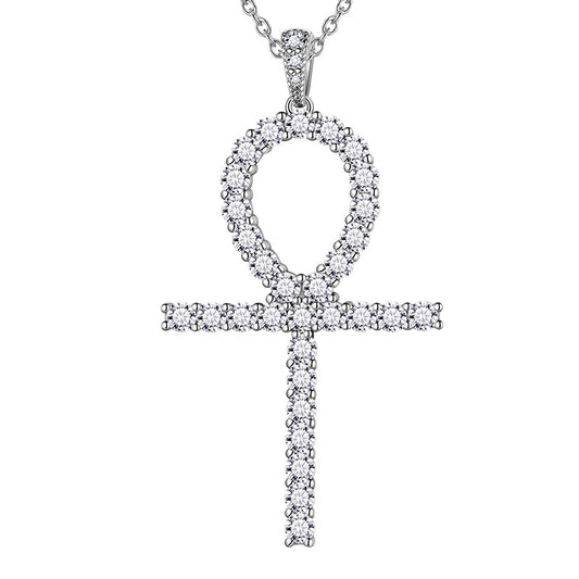 Tokyo Mart Egyptian Ankh Cross Necklace Pendant Men Womens Jewelry 925 Sterling Silver