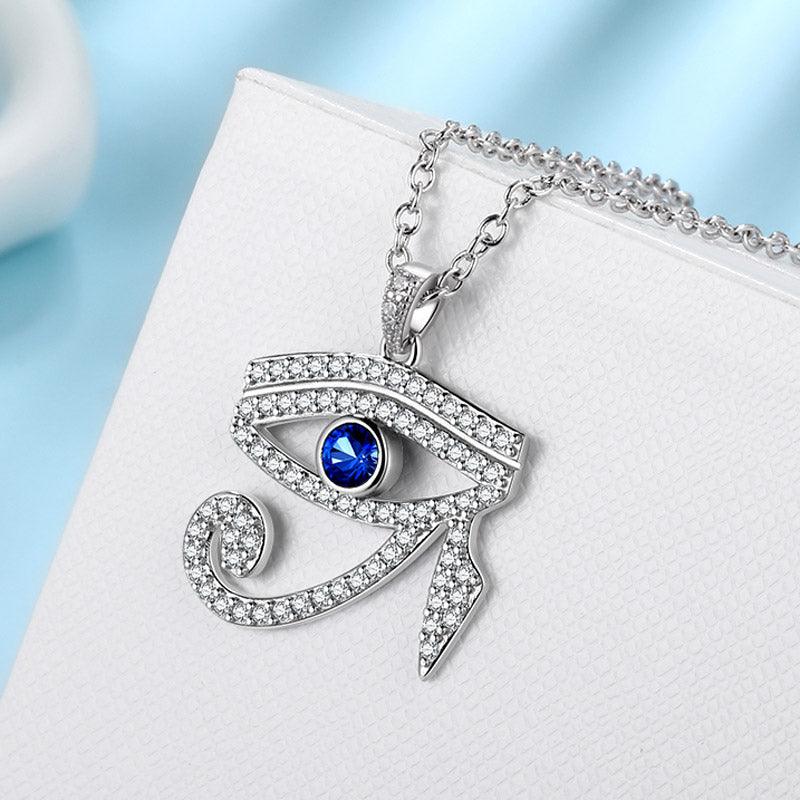 Tokyo Mart Egyptian Eye of Horus Necklace Pendant Mens Women Jewelry 925 Sterling Silver