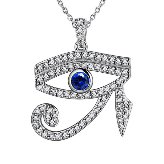 Tokyo Mart Egyptian Eye of Horus Necklace Pendant Mens Women Jewelry 925 Sterling Silver