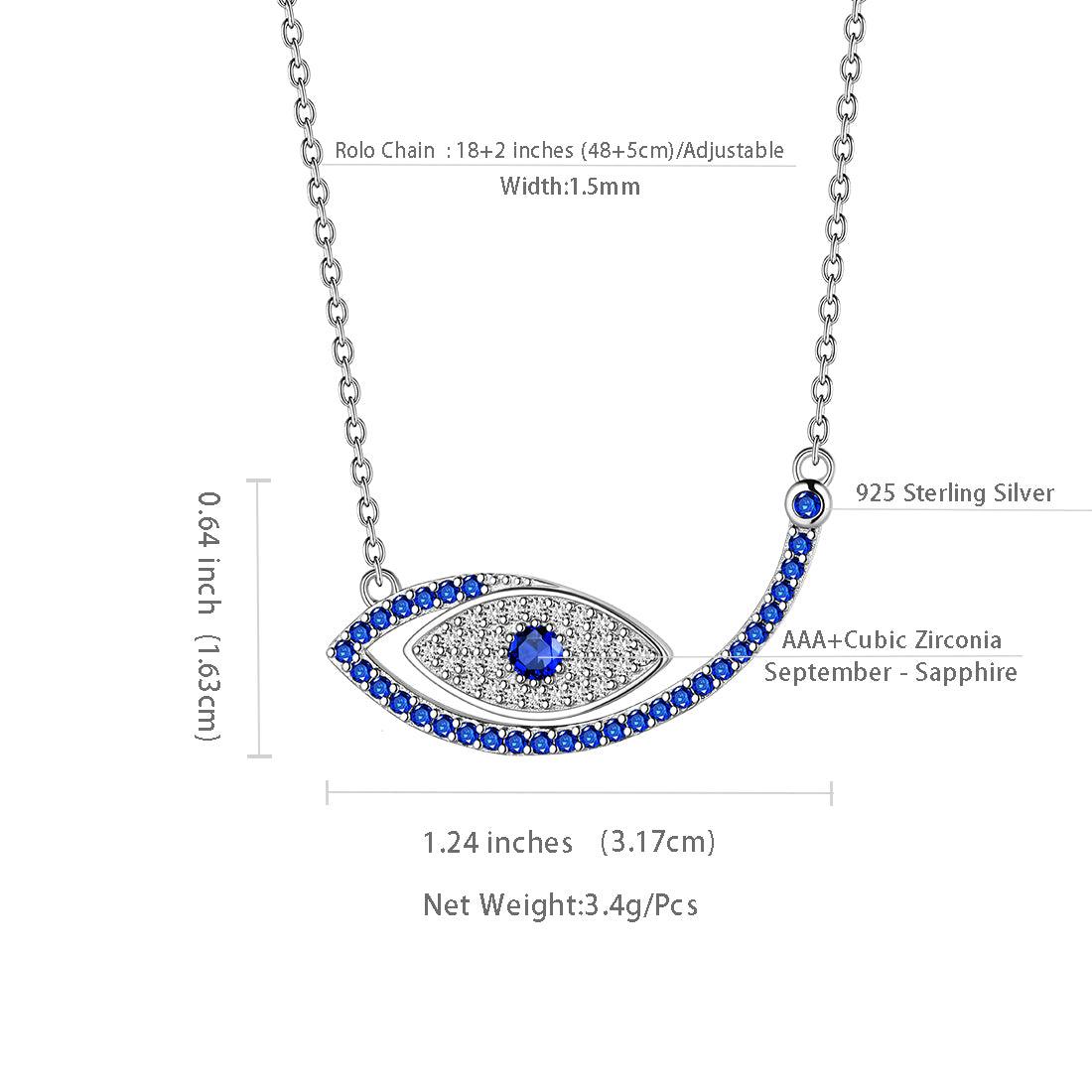 Tokyo Mart Evil Eye Necklace Pendant Amulet Women Mens Jewelry Gift Sterling Silver