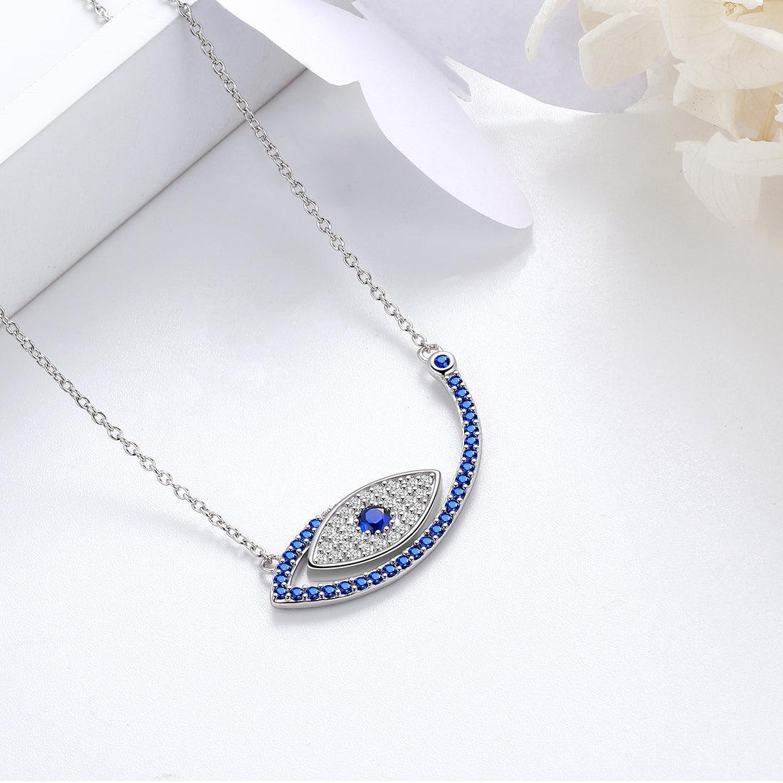 Tokyo Mart Evil Eye Necklace Pendant Amulet Women Mens Jewelry Gift Sterling Silver