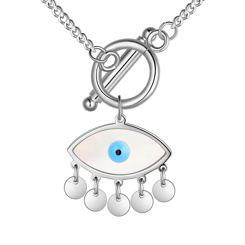 Tokyo Mart Evil Eye Necklace Pendant Women Girl Jewelry Stainless Steel