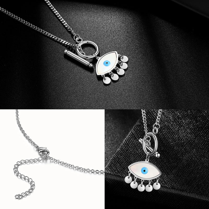 Tokyo Mart Evil Eye Necklace Pendant Women Girl Jewelry Stainless Steel