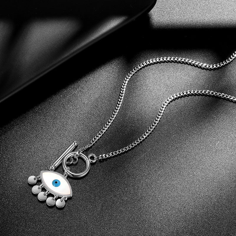 Tokyo Mart Evil Eye Necklace Pendant Women Girl Jewelry Stainless Steel