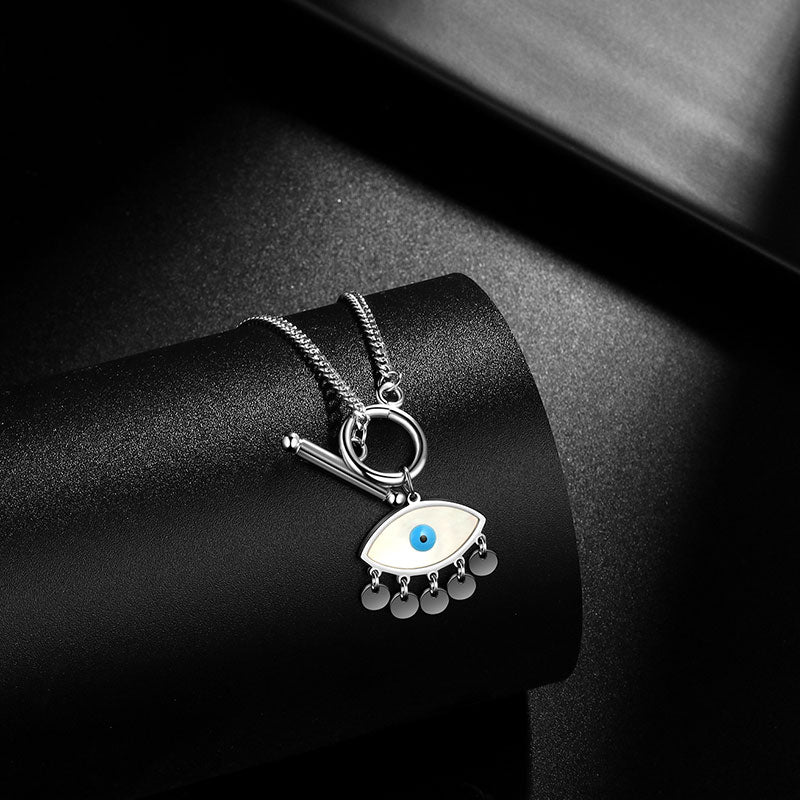 Tokyo Mart Evil Eye Necklace Pendant Women Girl Jewelry Stainless Steel