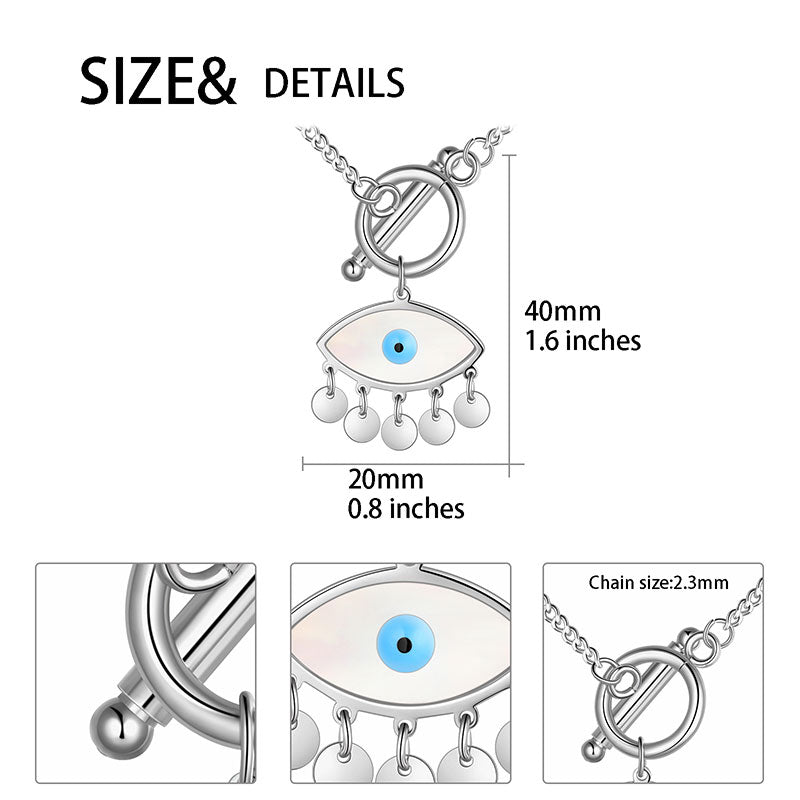 Tokyo Mart Evil Eye Necklace Pendant Women Girl Jewelry Stainless Steel