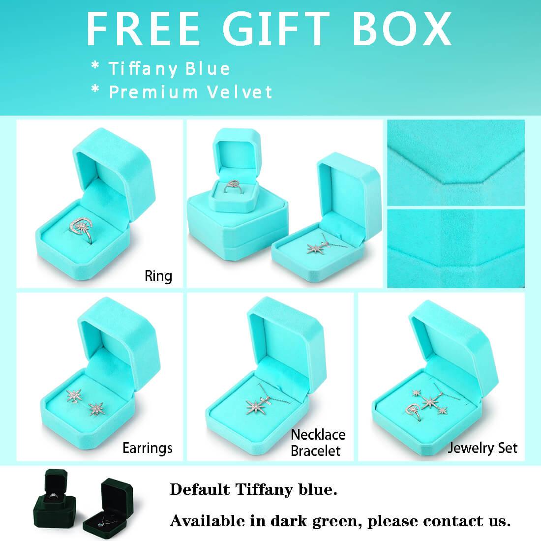 Tokyo Mart Butterfly Birthstone March Aquamarine Jewelry Set 4PCS Women Girls Birthday Gift