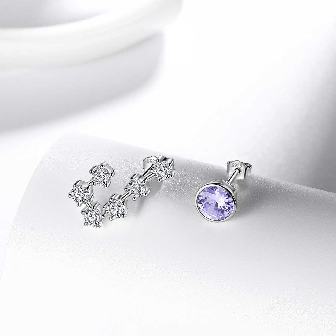 Tokyo Mart Gemini Earrings June Birthstone Zodiac Studs Women Girls Jewelry Birthday Gift