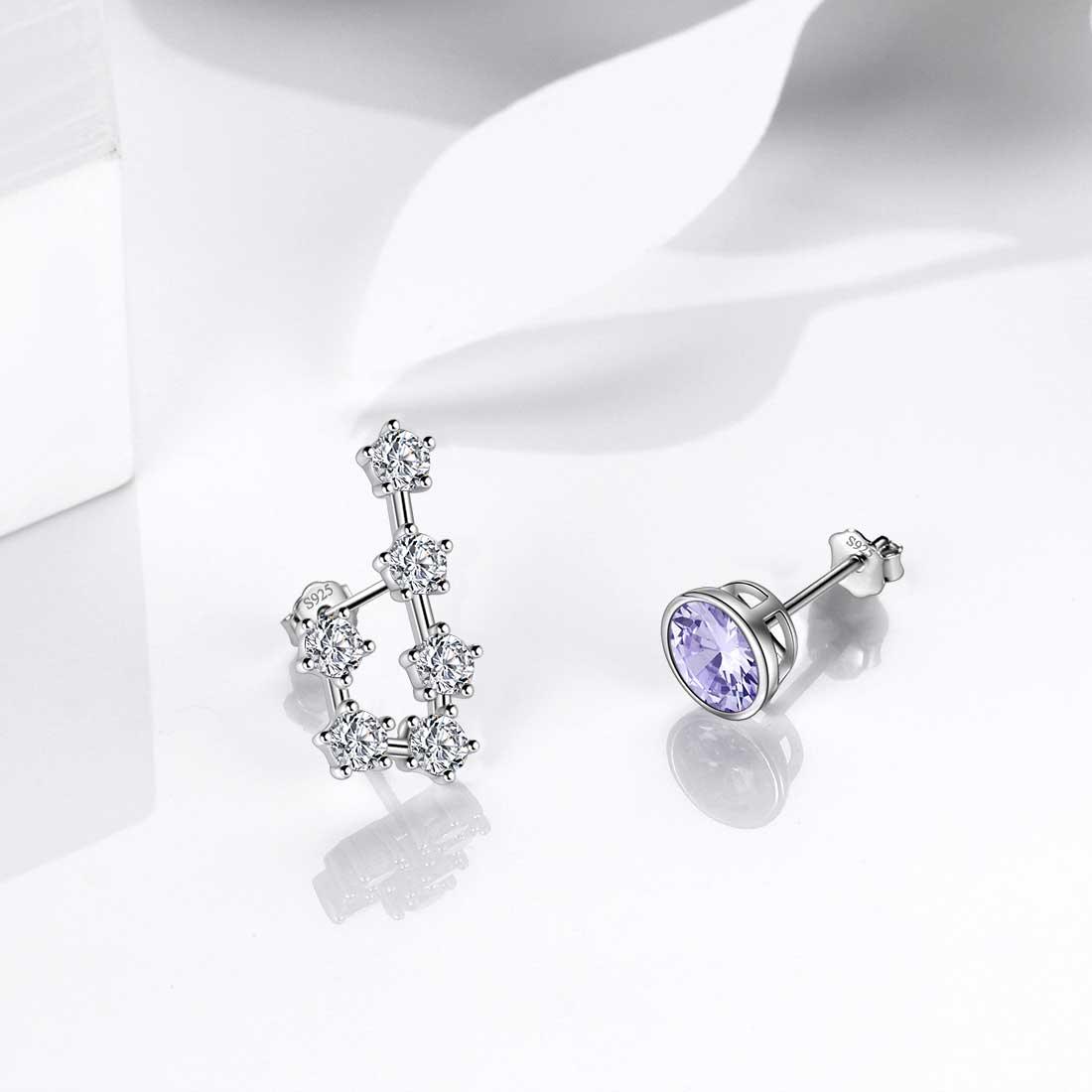 Tokyo Mart Gemini Earrings June Birthstone Zodiac Studs Women Girls Jewelry Birthday Gift