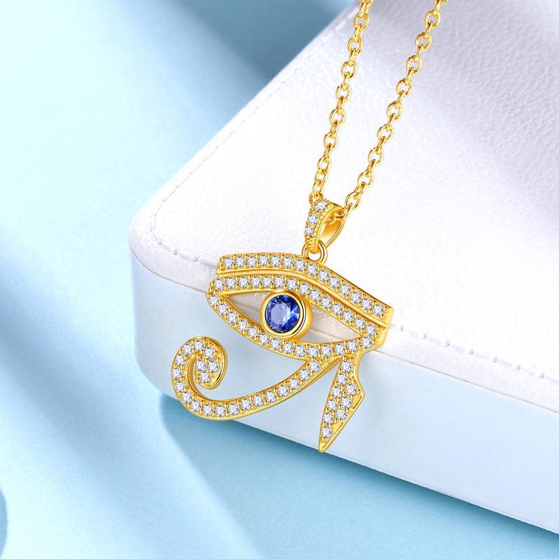 Tokyo Mart Egyptian Eye of Horus Necklace Pendant Mens Women Jewelry 925 Sterling Silver