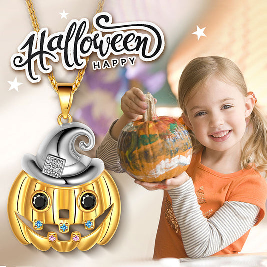 Tokyo Mart Women Halloween Pumpkin Pendant Necklace Ghost Witch Hat Jewelry