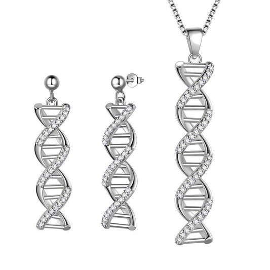 Tokyo Mart Infinity DNA Double Helix Jewelry Set Necklace Earrings Women Jewelry Aurora Tears