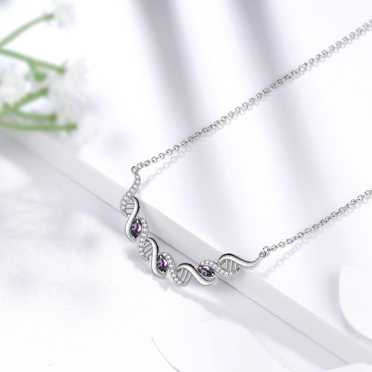 Tokyo Mart Infinity Spiral DNA Double Helix Necklaces Women Girls Jewelry Birthday Gift Sterling Silver