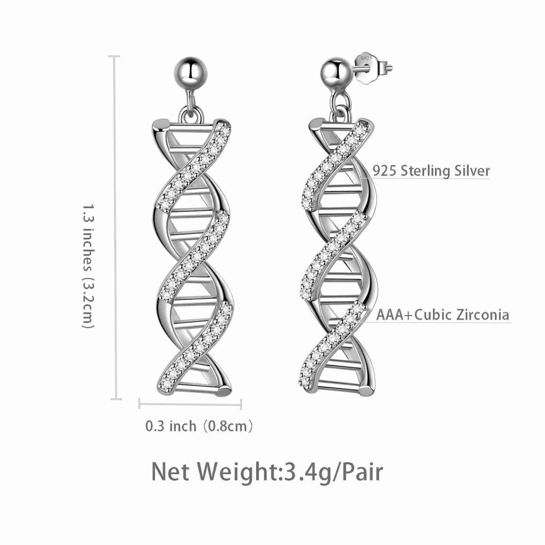 Tokyo Mart Infinity Spiral DNA Double Helix Drop Earrings Women Jewelry Aurora Tears