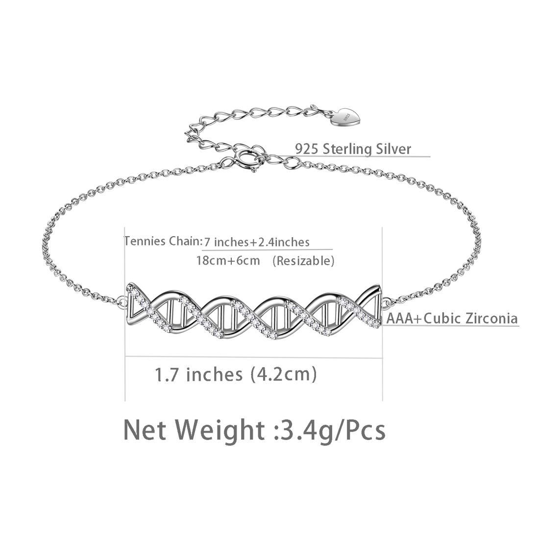 Tokyo Mart Infinity Spiral DNA Double Helix Bracelet Women Jewelry Aurora Tears