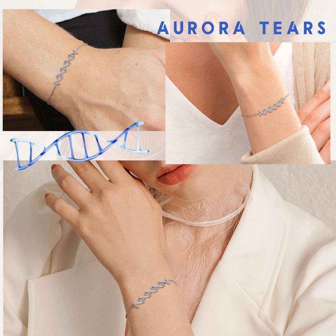 Tokyo Mart Infinity Spiral DNA Double Helix Bracelet Women Jewelry Aurora Tears