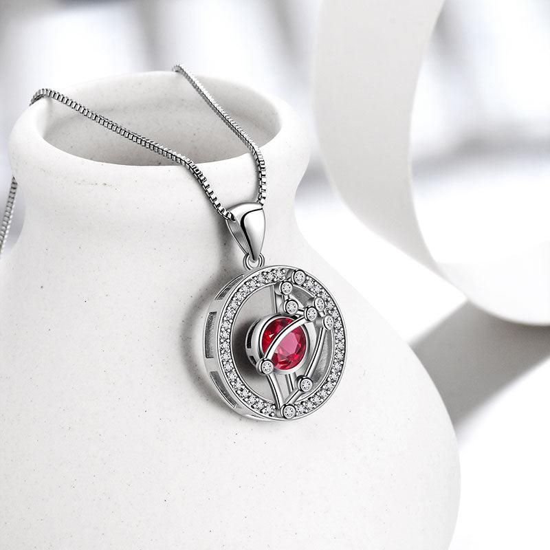 Tokyo Mart Zodiac Leo Necklace July Birthstone Pendant Jewelry Women Girls Birthday Gift