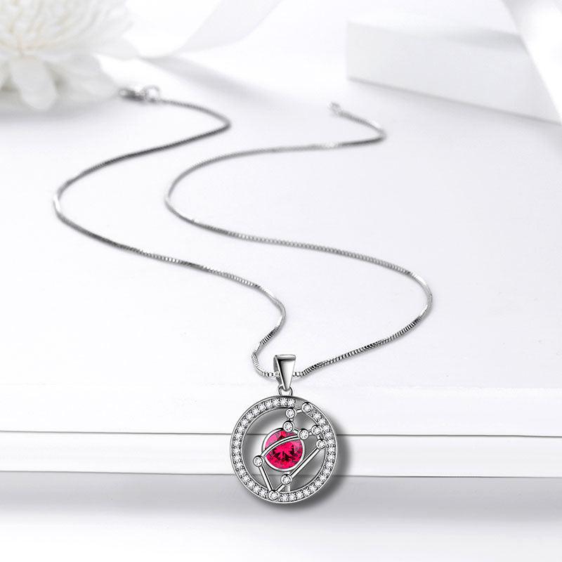 Tokyo Mart Zodiac Leo Necklace July Birthstone Pendant Jewelry Women Girls Birthday Gift