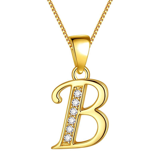 Tokyo Mart Letter B Initial Necklaces Pendant Women Men Name Jewelry Gift 925 Silver