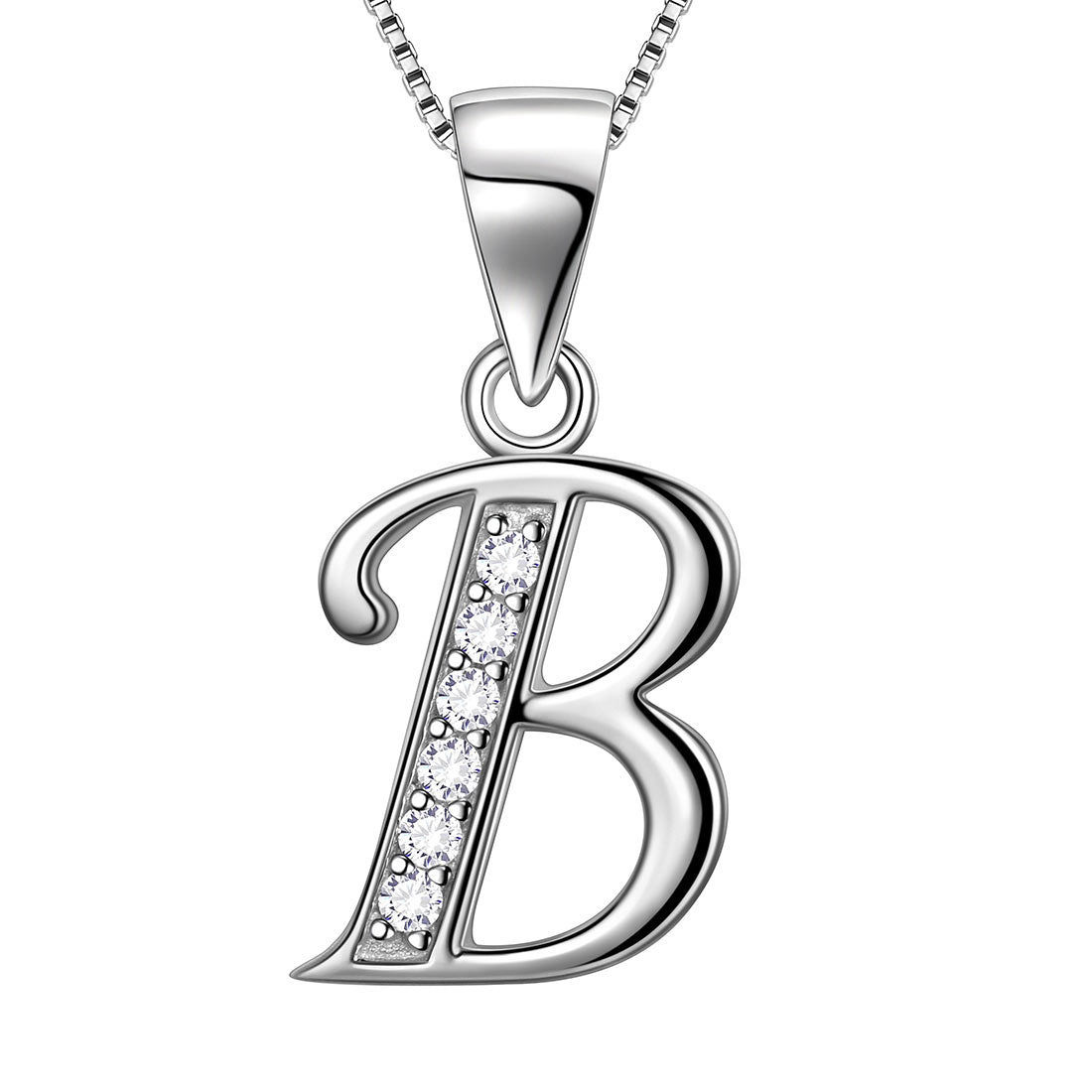 Tokyo Mart Letter B Initial Necklaces Pendant Women Men Name Jewelry Gift 925 Silver