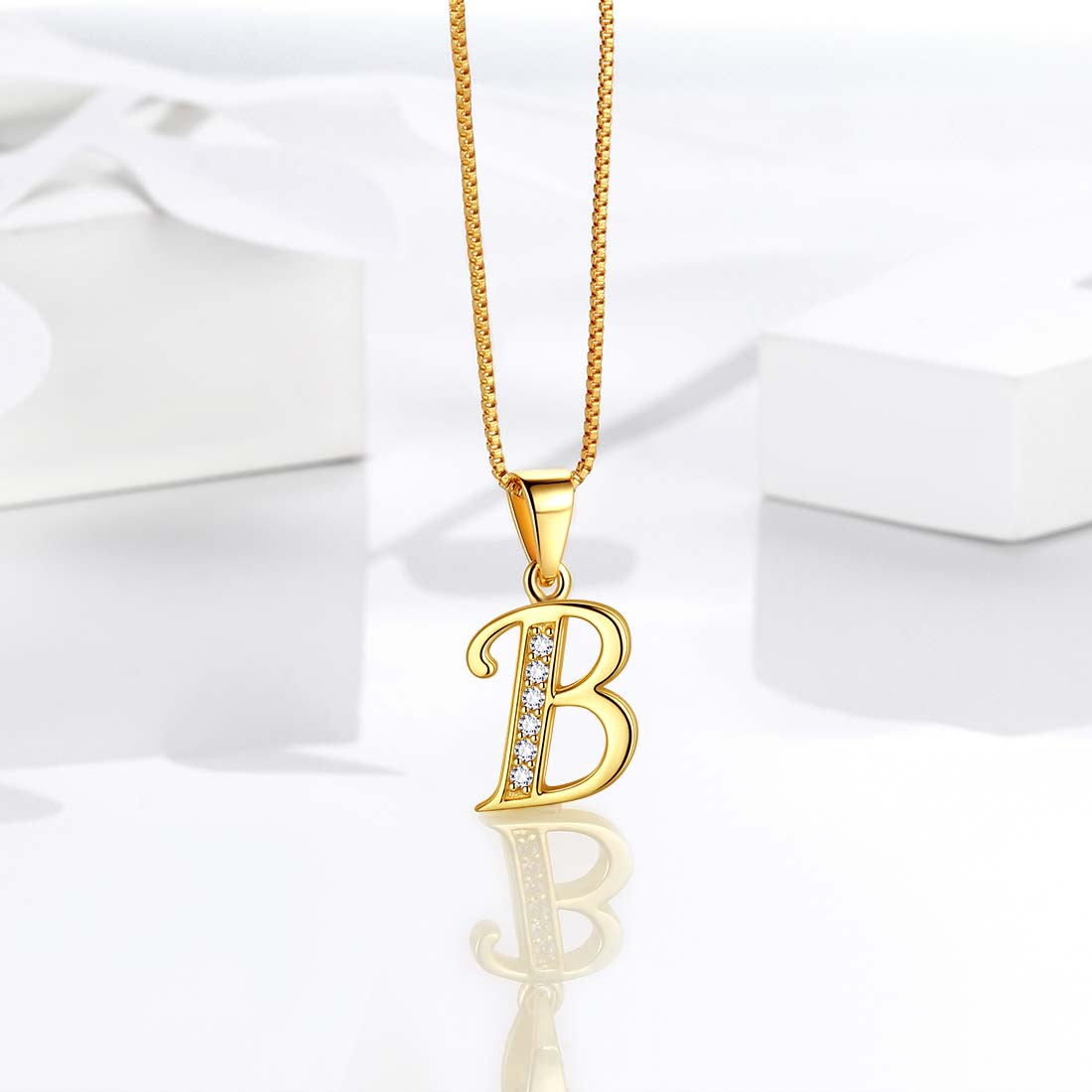 Tokyo Mart Letter B Initial Necklaces Pendant Women Men Name Jewelry Gift 925 Silver