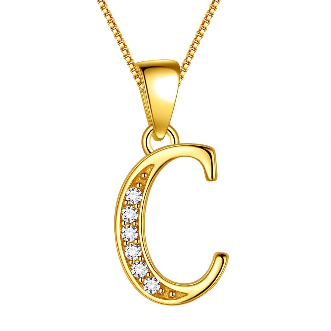 Tokyo Mart Letter C Initial Necklaces Pendant Women Men Name Jewelry Gift 925 Silver